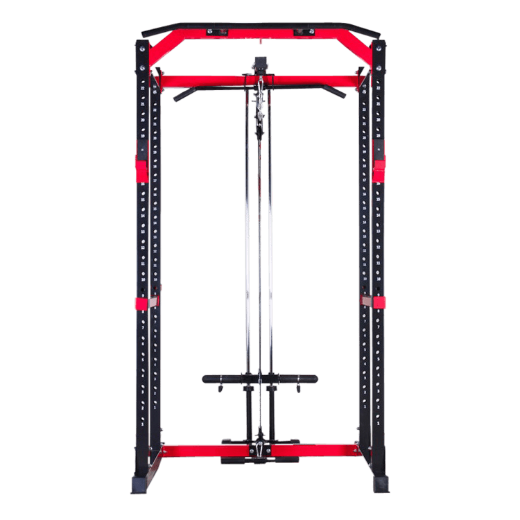 Full Power Rack with Lats Cable Machine and Options - DirectHomeGym