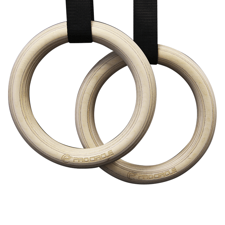 Gym Rings with Straps Layered Birch Wooden - DirectHomeGym