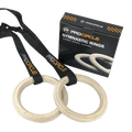 Gym Rings with Straps Layered Birch Wooden - DirectHomeGym